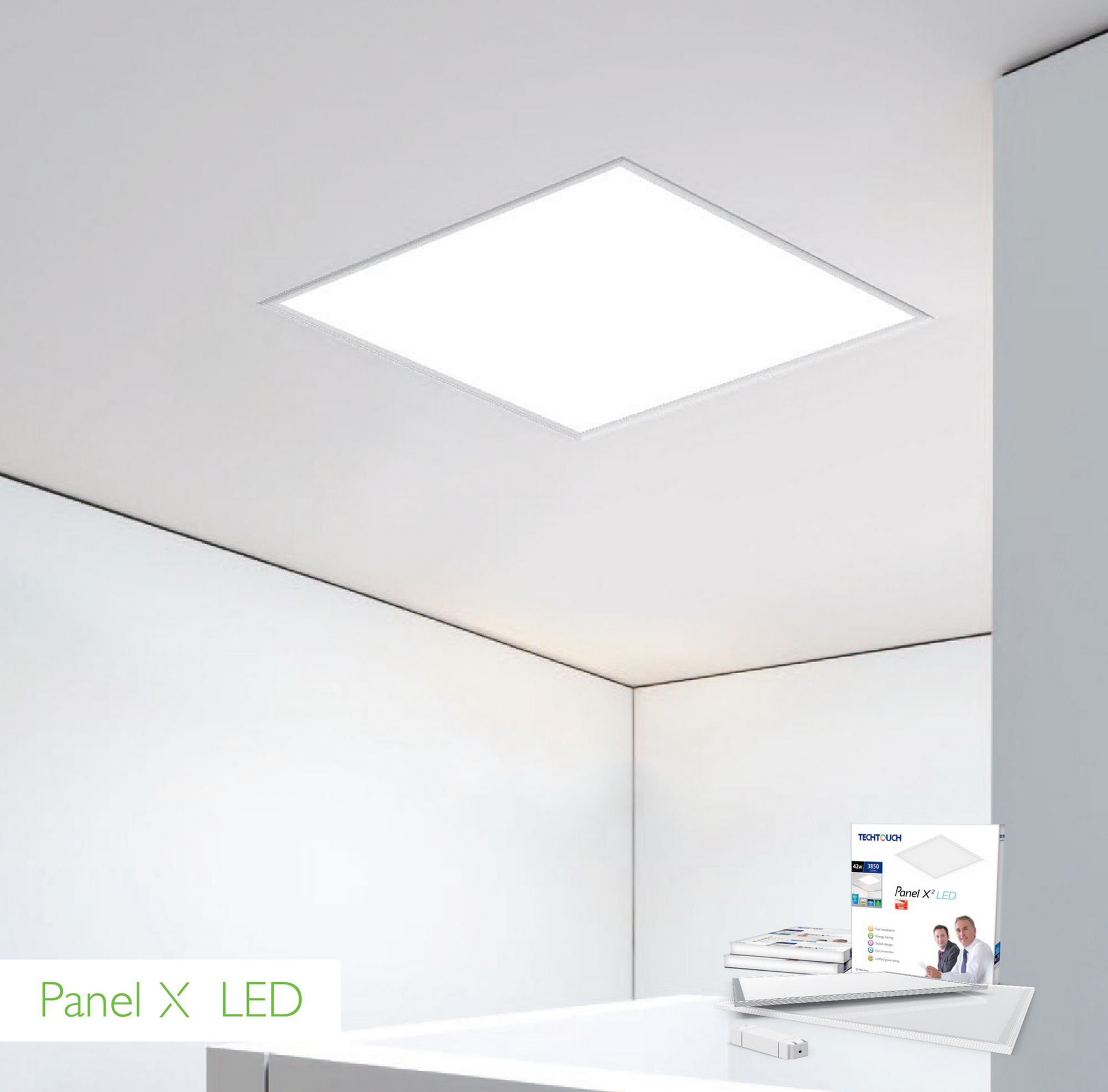 X2 Panel LED Recessed Ceiling Luminaires Techtouch Square/Rectangular Recess Ceiling